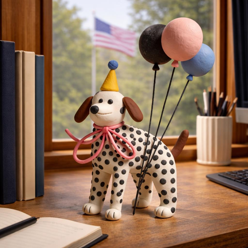Dalmatian clay figurine — original listing image 2