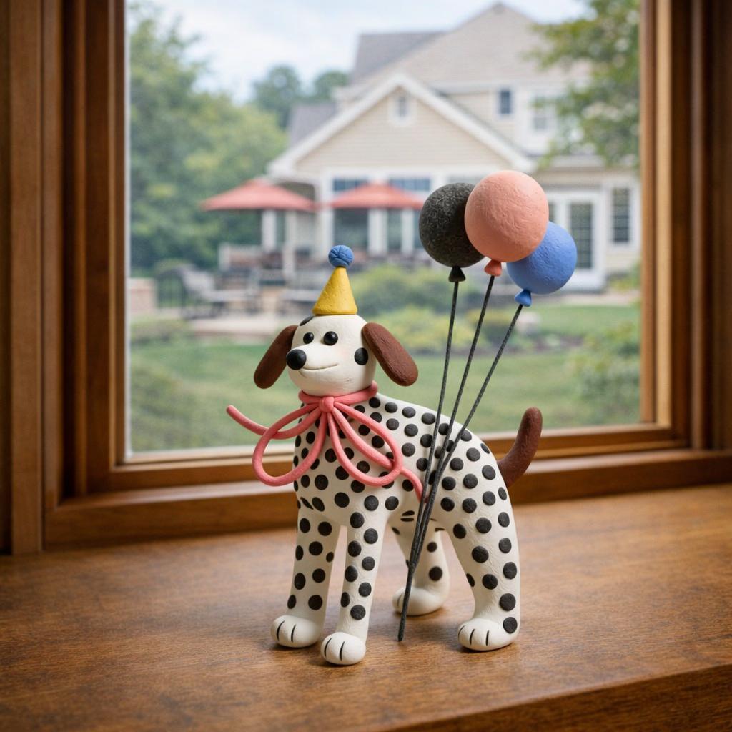 Dalmatian clay figurine — original listing image 3