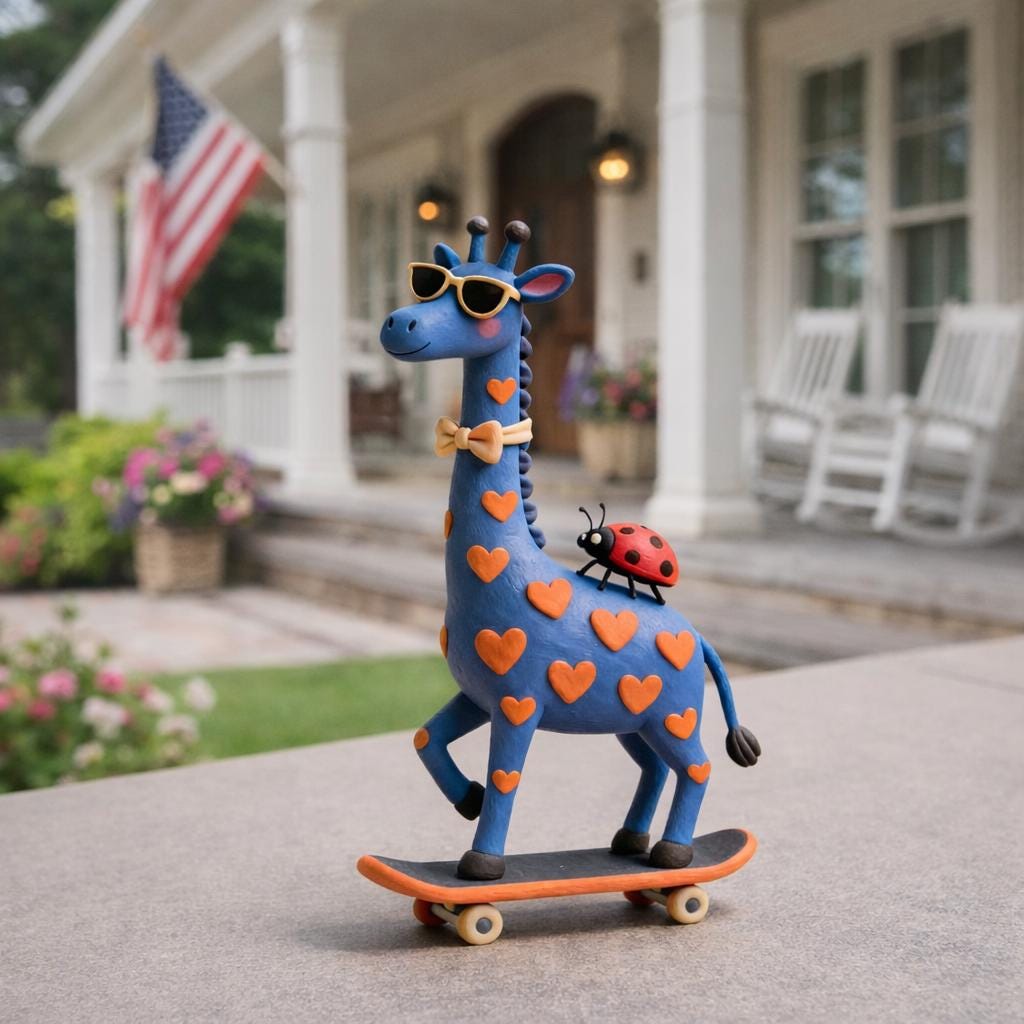 Giraffe clay figurine — original listing image 1
