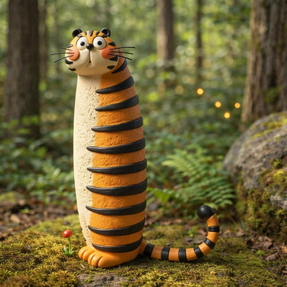 Handmade Whimsical Clay Tiger Figurine