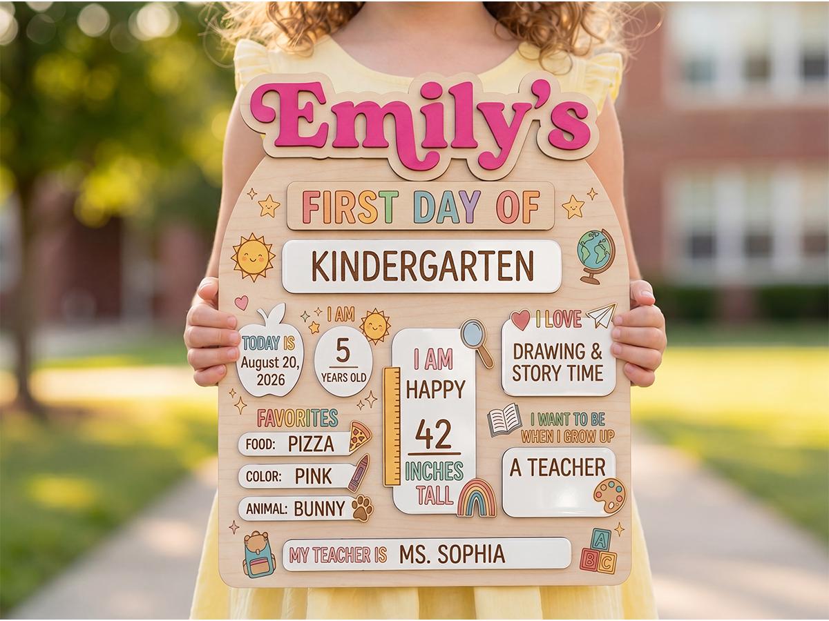Personalized reusable first day of school sign