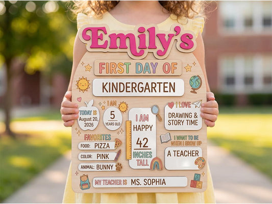 Personalized reusable first day of school sign