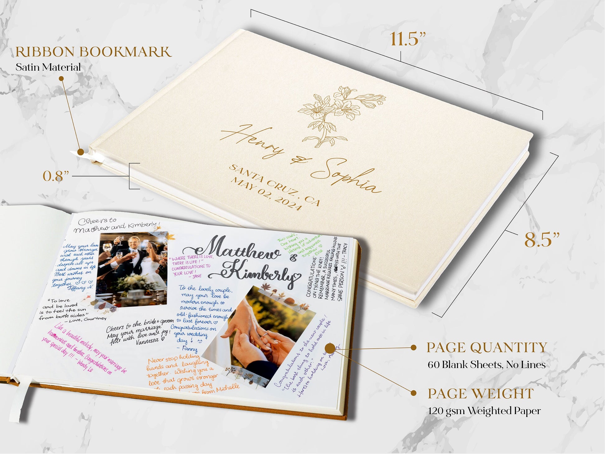 Wedding guest book color and personalization guide
