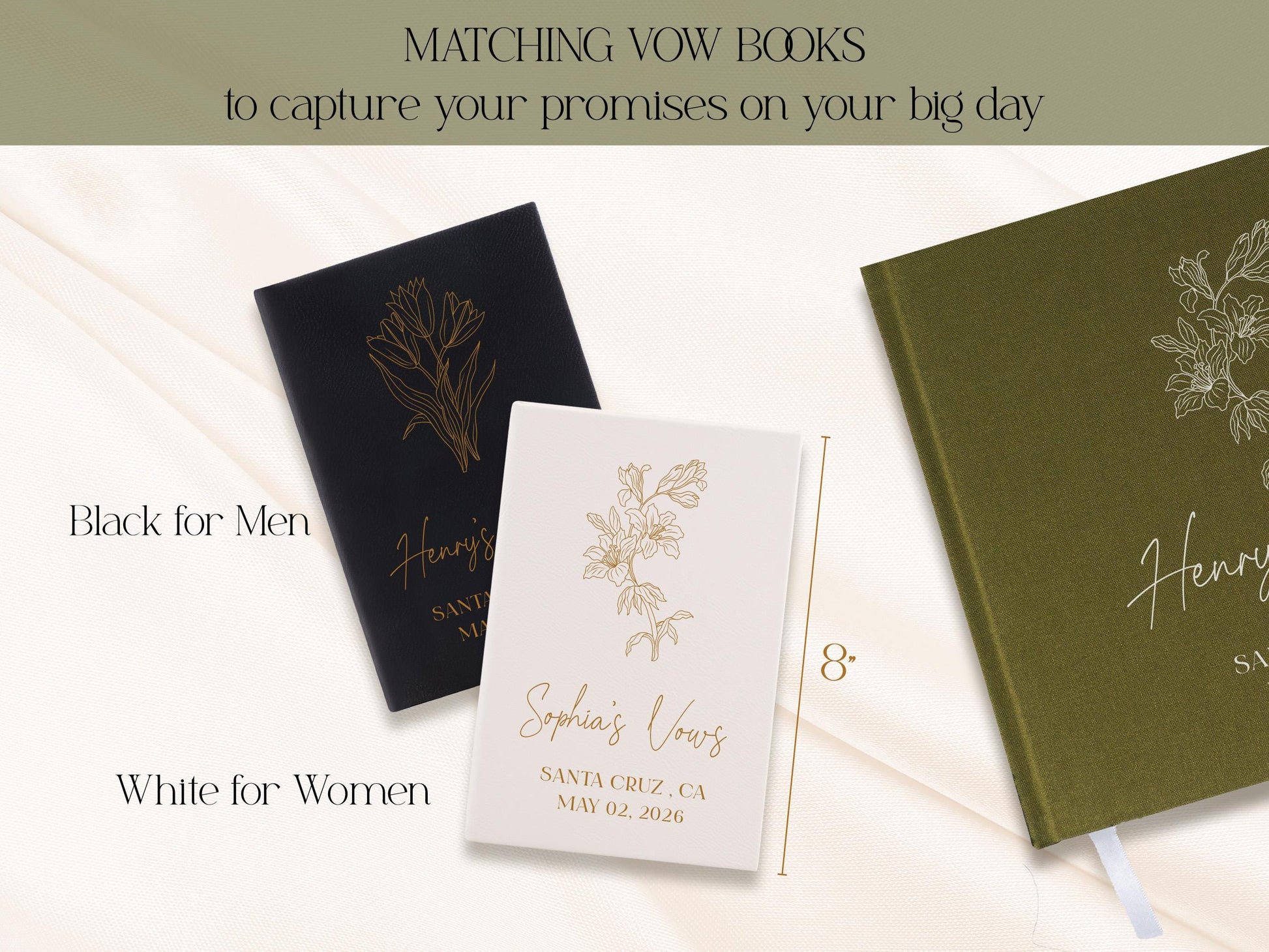 Custom wedding guest book color selection guide