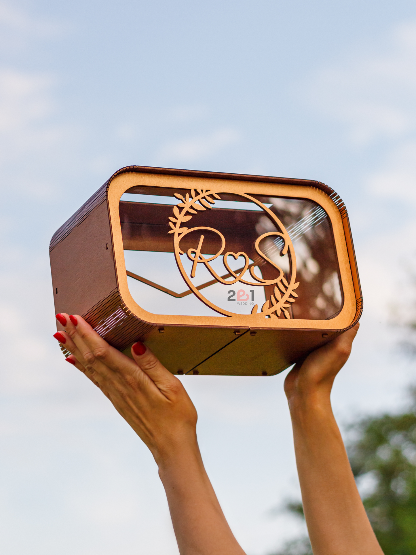 Wedding card box personalization details
