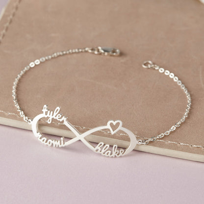 Personalized Infinity Bracelet with Multiple Names – alternate product view