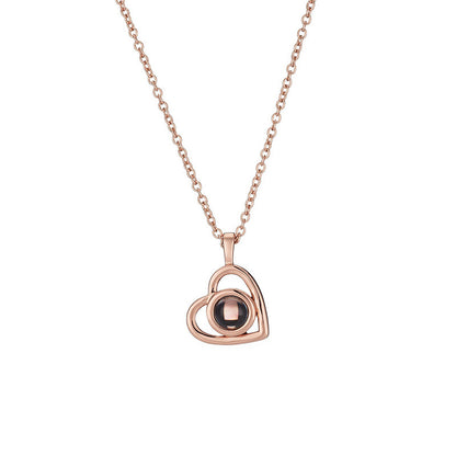 Heart-Shaped Projection Photo Necklace – size and style reference