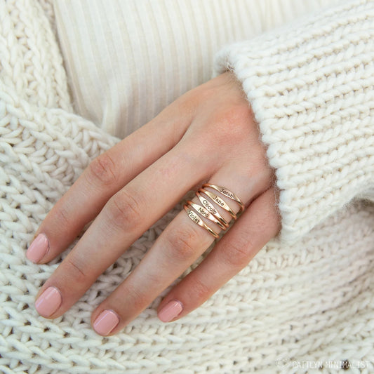 Personalized Tiny Name Ring - Minimalist Style - custom personalized jewelry detail image 2