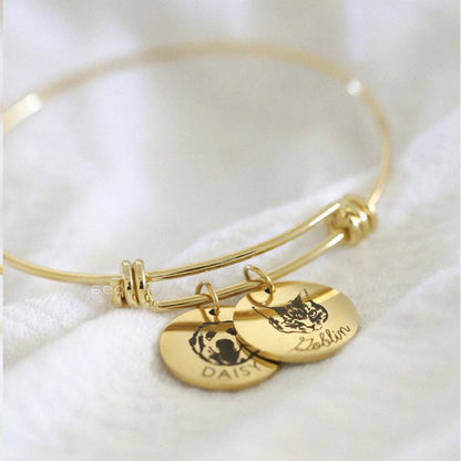 Personalized Pet Portrait Bangle – personalization and design detail