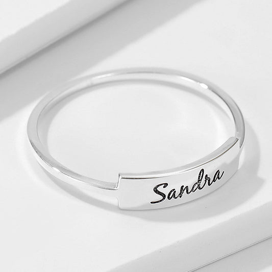Full Silver Name1 Ring - custom personalized jewelry main product image