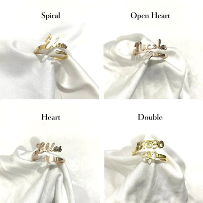 Personalized Heart Name Ring with Custom Font – alternate product view
