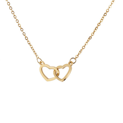 Double Interlocking Hearts Name Necklace – alternate product view