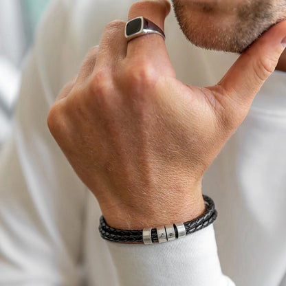 Personalized Multiple Name Bracelet for Men – material and finish detail