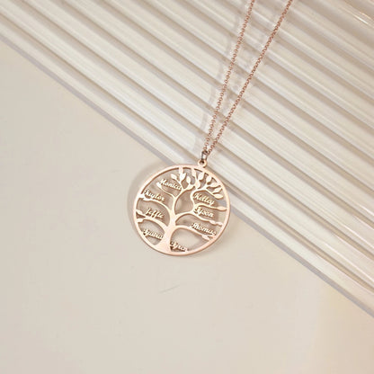 Personalized Engraved Family Tree of Life Necklace – size and style reference