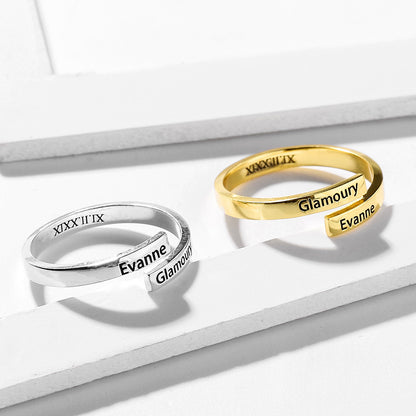 Wrap Name Ring in Sterling Silver – main product view