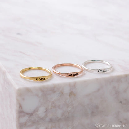 Personalized Tiny Name Ring - Minimalist Style – alternate product view
