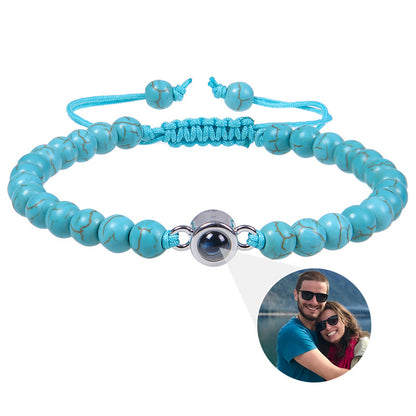Personalized Circle Photo Bead Bracelet – size and style reference