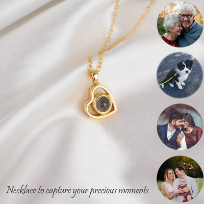 Heart-Shaped Projection Photo Necklace – alternate product view