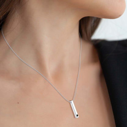 Handmade Personalized Projection Pillar Necklace – personalization and design detail