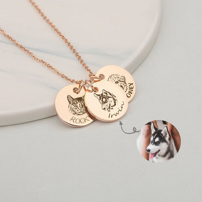 925 Sterling Silver-Pet Portrait Name Necklace – size and style reference