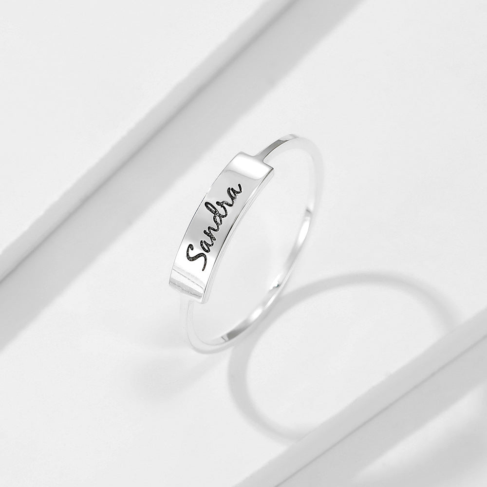Full Silver Name1 Ring
