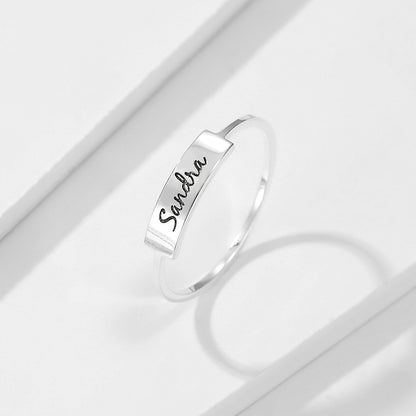 Full Silver Name1 Ring – close-up product detail
