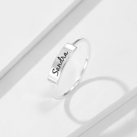Full Silver Name1 Ring - custom personalized jewelry detail image 2