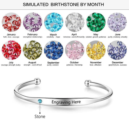 Personalized Birthstone Name Bracelet – material and finish detail