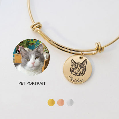 Personalized Pet Portrait Bangle – main product view