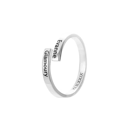 Wrap Name Ring in Sterling Silver – close-up product detail