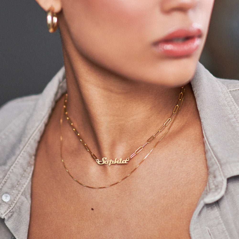 Handmade Full Silver Vintage Name Necklace