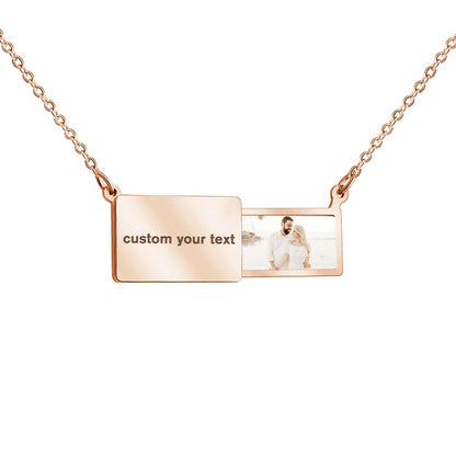 Personalized Envelope Projection Necklace – personalization and design detail