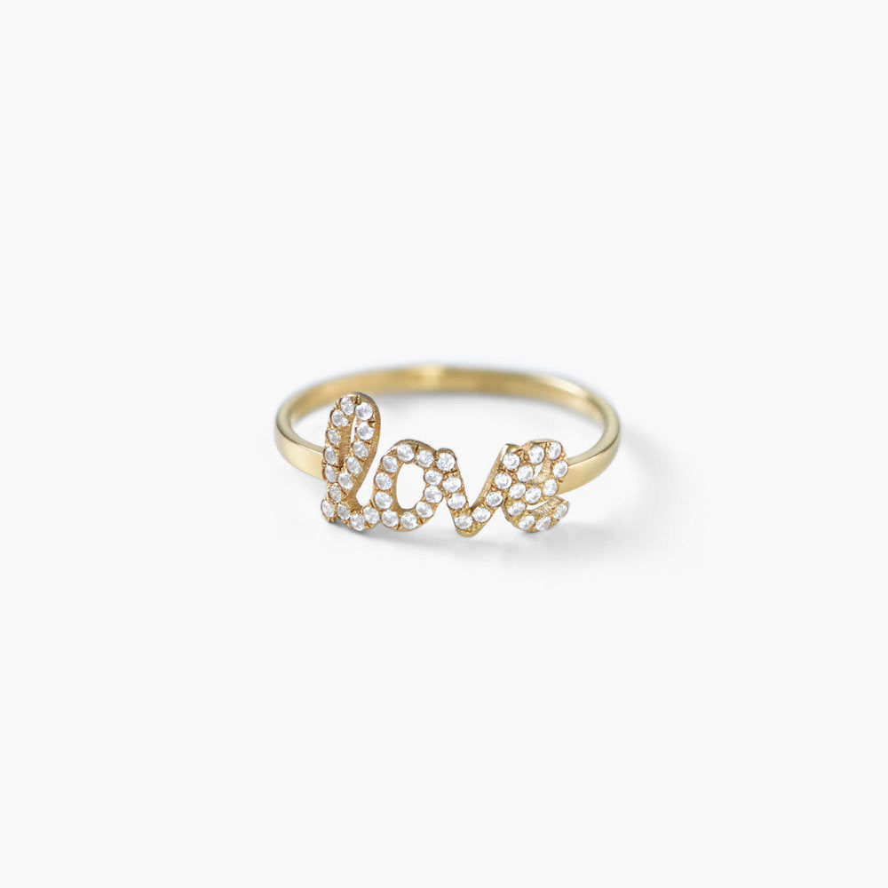 Personalized Full Silver Name Ring with Stone