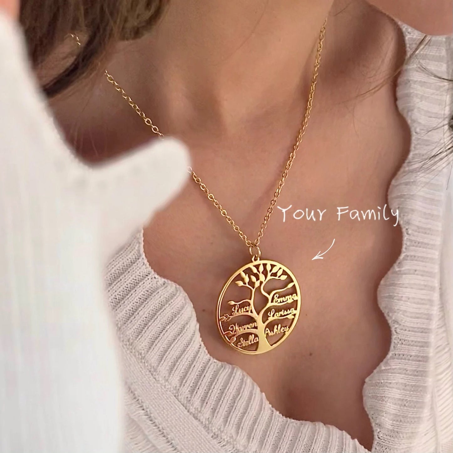 Personalized Engraved Family Tree of Life Necklace