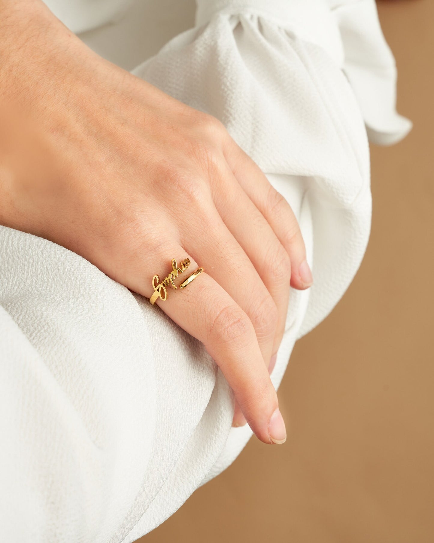 Personalized Heart Name Ring with Custom Font