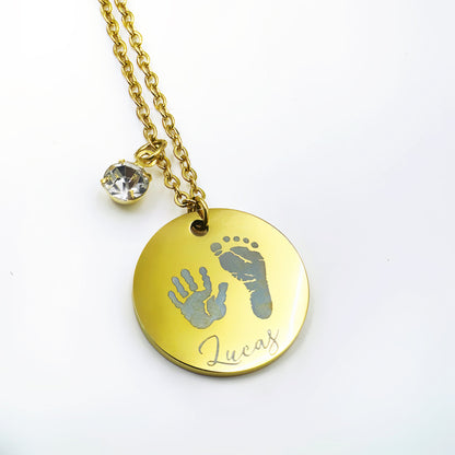 Personalized Kid Hand and Foot Print Necklaces – main product view