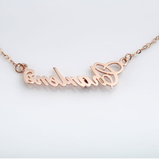 Sparkling Silver Name Necklace with Diamonds - custom personalized jewelry detail image 2