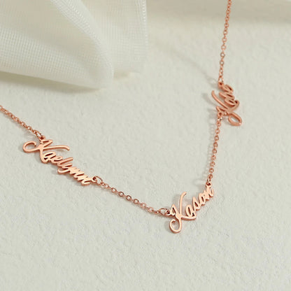 Handcrafted Multiple Name Necklace – material and finish detail