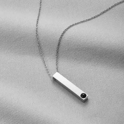 Handmade Personalized Projection Pillar Necklace – material and finish detail