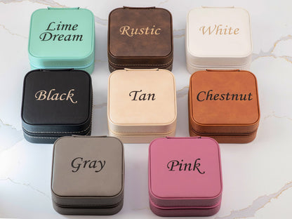 Personalized Travel Jewelry Box with Birth Flower Month – size and style reference