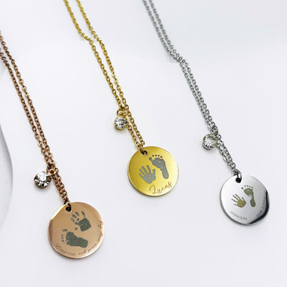 Personalized Kid Hand and Foot Print Necklaces – alternate product view