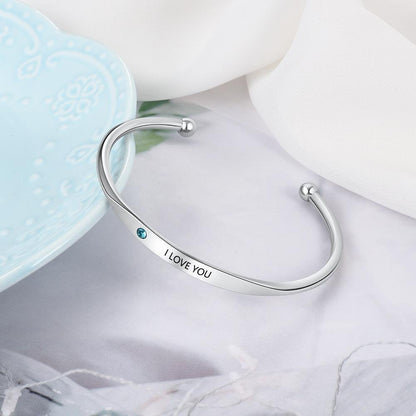 Personalized Birthstone Name Bracelet – personalization and design detail