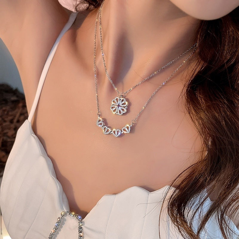 Sterling Silver S925 - Luxury Four Leaf Clover Pendant Necklace