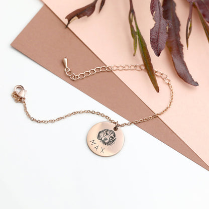 Personalized Pet Portrait Name Bracelet – material and finish detail