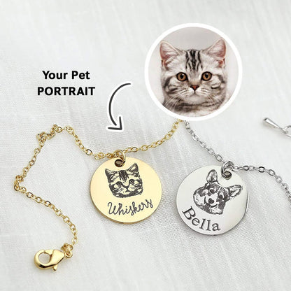 Personalized Pet Portrait Name Bracelet – personalization and design detail