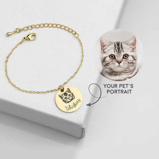 Personalized Pet Portrait Name Bracelet - personalized pet gift main product image