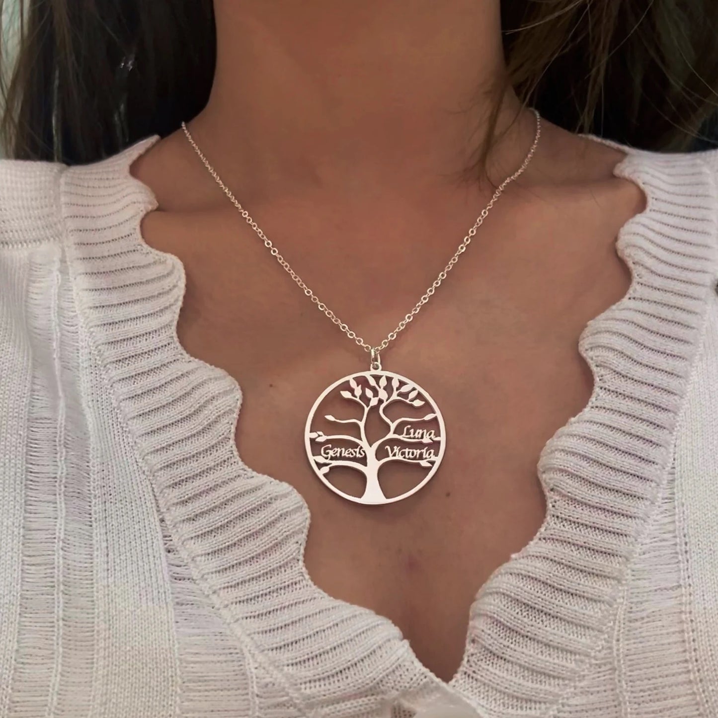 Personalized Engraved Family Tree of Life Necklace