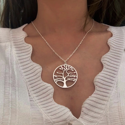Personalized Engraved Family Tree of Life Necklace – alternate product view