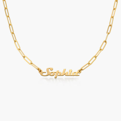 Handmade Full Silver Vintage Name Necklace – main product view