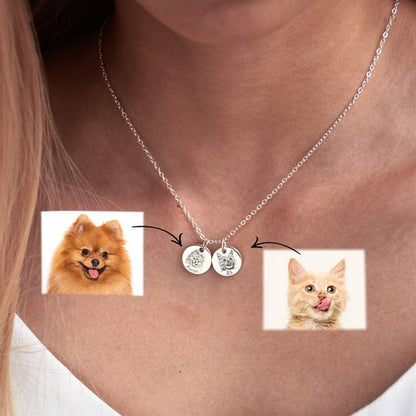 925 Sterling Silver-Pet Portrait Name Necklace – material and finish detail